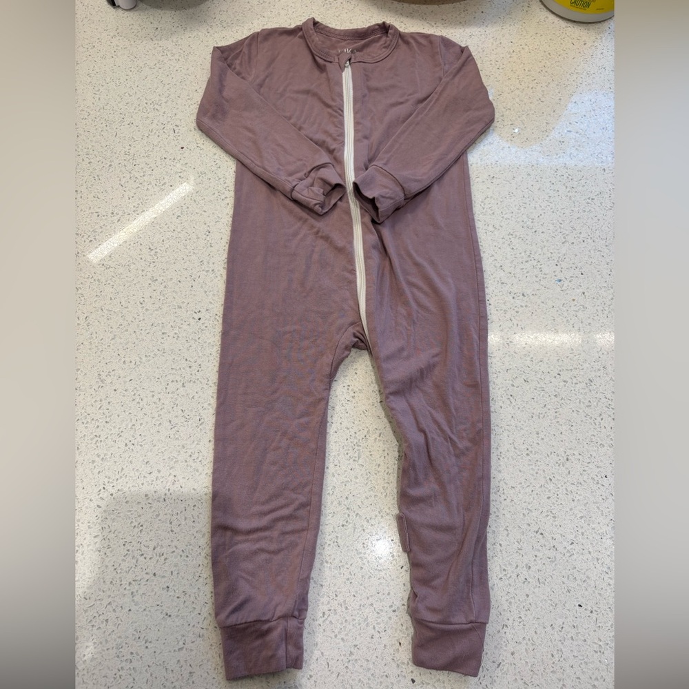 PIKA Bamboo Zip Sleeper – 18-24 Months – Mauve/Plum – Soft, Breathable Pajamas